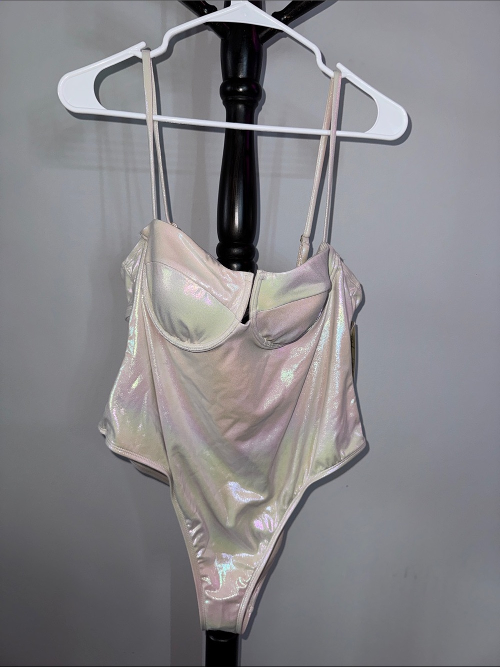 No Boundaries Iridescent Pink One-Piece Swimsuit 29.T